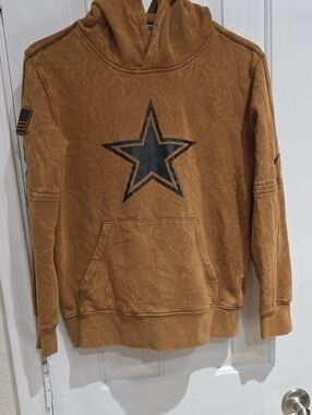 NFL Nike Kids Hooded Pullover Sweatshirt in Brown with Star Graphic Size M 10/12